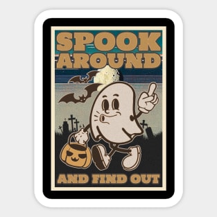 Spooky Around and Find Out Funny Halloween Vintage Sticker